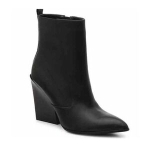 Bleecker & Bond Kailey Ankle Booties Women's Size 7 Black Leather Zip Up Boots